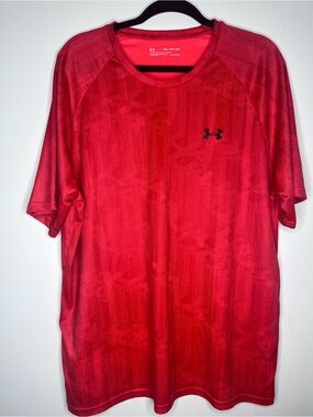 Under Armour Red Short-Sleeve Performance Tee with Black Logo